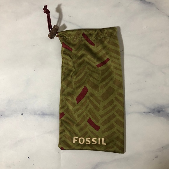 Fossil Green & Red Fabric Glasses/Sunglasses Pouch - Picture 5 of 5
